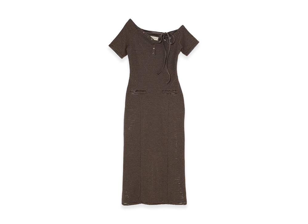 ANDMARY Women's Sunny Ribbon Long Dress "Brown"