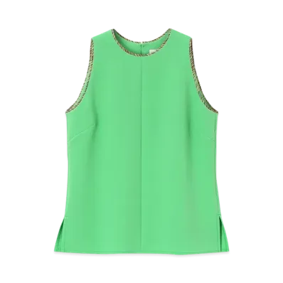 Paul Smith Women's Signature Striped Piping Jersey Blouse "Green"
