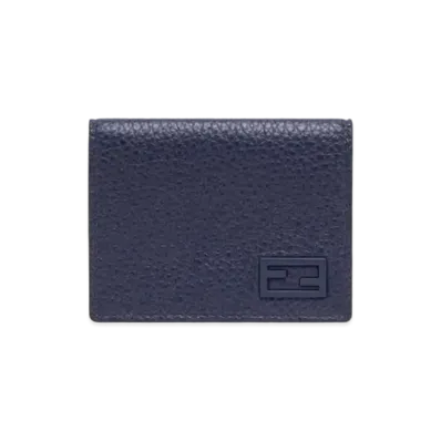 FENDI Wallet Blue Leather Three-Fold Wallet "Blue"