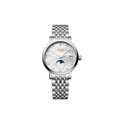 Longines Elegant Collection Moonphase 30mm "Stainless Steel/White Mother of Pearl" L4.330.4.87.6