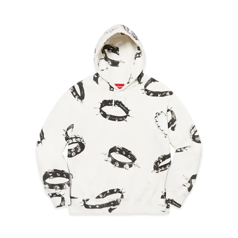 Supreme Studded Collars Hooded Sweatshirt "White"