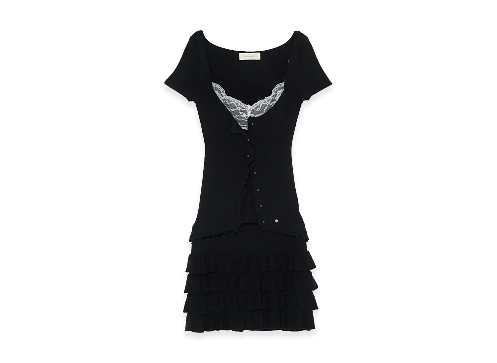 ANDMARY Women's Wendy Lace Knit Set Up "Black"
