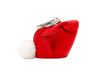 LOEWE Bunny Charm In Soft Grained Calfskin "Scarlet Red"