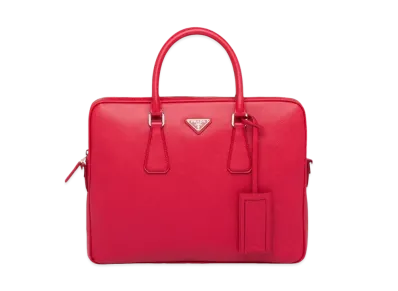 PRADA Saffiano Leather Tote Bag "Red"