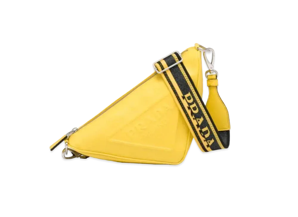 PRADA Triangle Saffiano Leather Bag "Yellow"