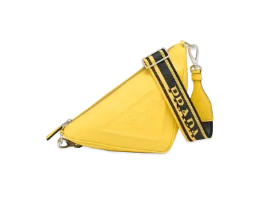 PRADA Triangle Saffiano Leather Bag "Yellow"