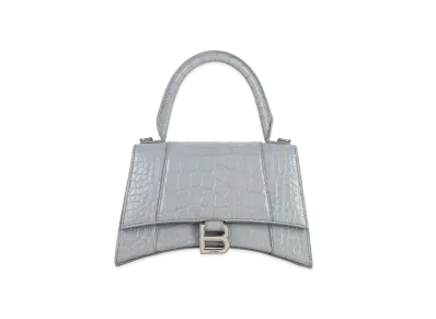 BALENCIAGA Women's Hourglass Small Top Handle Bag "Grey"