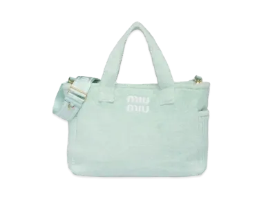 MIU MIU Terry Cross Tote Bag "Pastel Green"