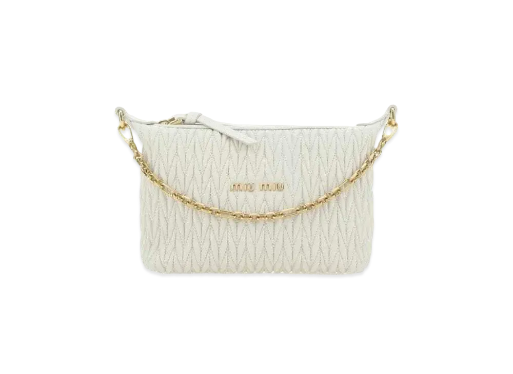 MIU MIU Miu Spirit Matelasse Leather Mini Bag "White"