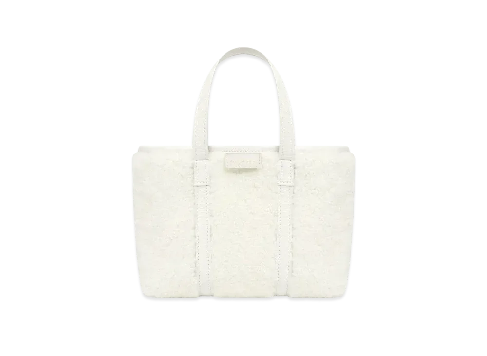 BALENCIAGA Barbes Small East-west Shopper Bag In Shearling "White"
