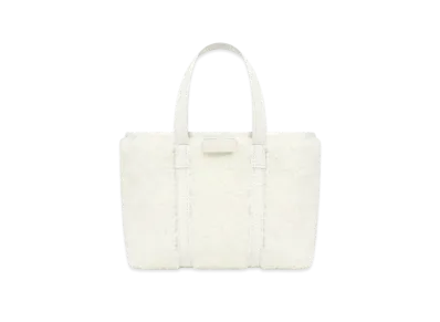 BALENCIAGA Barbes Small East-west Shopper Bag In Shearling "White"