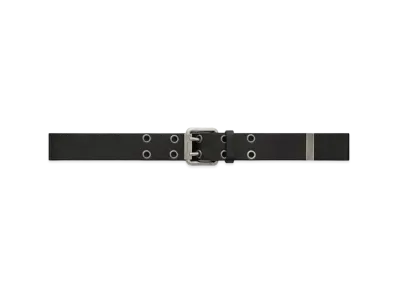 Saint Laurent Motorcycle Buckle Wide Belt In Leather And Metal "Black"