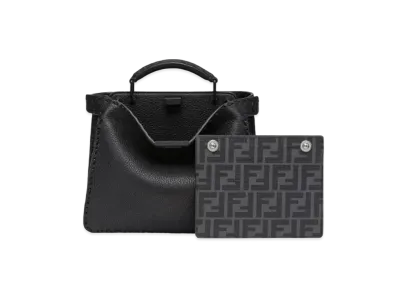 FENDI Peekaboo I See U Small Leather Bag "Black"