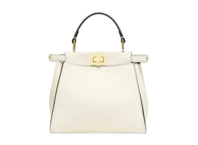 FENDI Peekaboo Mini Leather Bag "White"