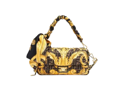 FENDI x Versace Fendace Quilted Black Silk Bag "Black"