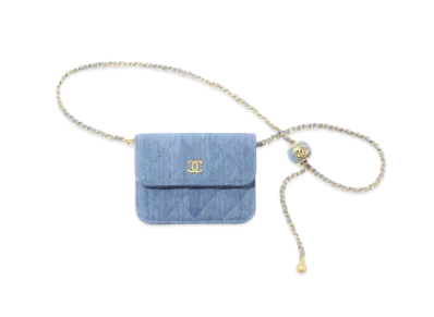 CHANEL Chain Clutch Denim "Blue"