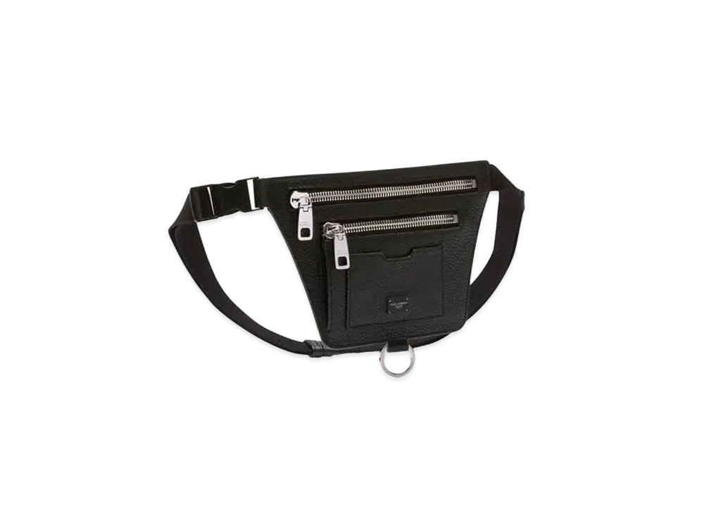 Dolce&Gabbana Palermo Waist Pouch Hammard Calfskin Logo Plate "Black"