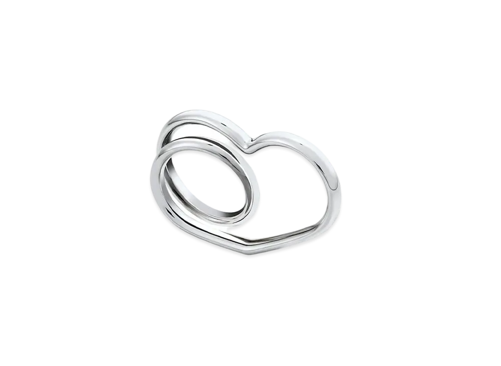 Hermes Vertige Coeur Double Ring MM "Silver"
