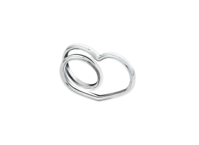 Hermes Vertige Coeur Double Ring MM "Silver"