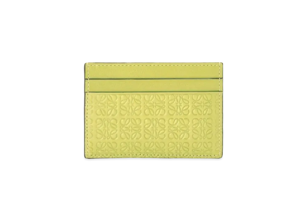 LOEWE Repeat Plain Cardholder In Embossed Silk Calfskin "Lime Yellow"