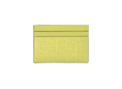 LOEWE Repeat Plain Cardholder In Embossed Silk Calfskin "Lime Yellow"