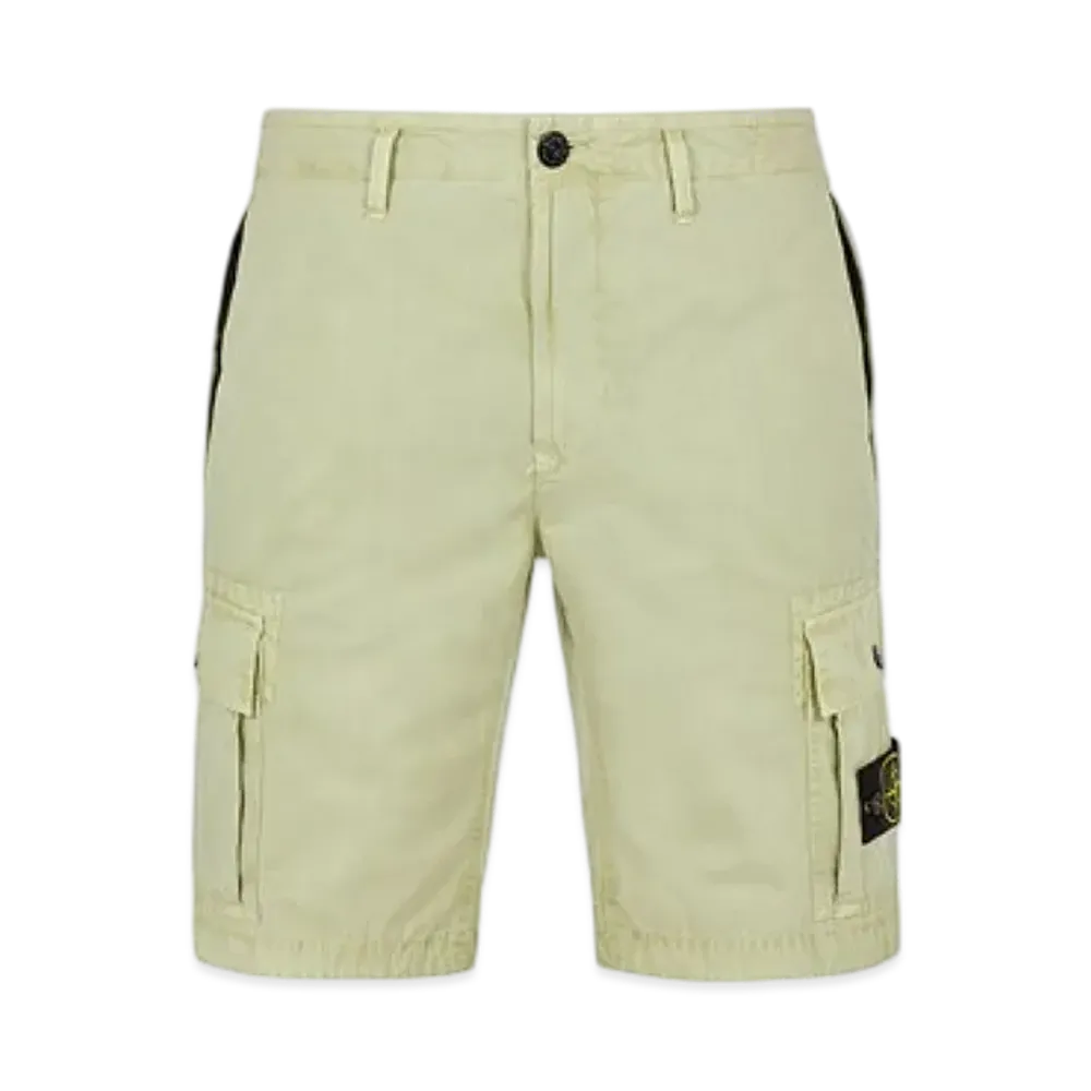 Stone Island L11WA Brushed Cotton Canvas Garment Dyed Bermuda Shorts - 22SS "Light Green"
