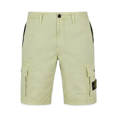 Stone Island L11WA Brushed Cotton Canvas Garment Dyed Bermuda Shorts - 22SS "Light Green"