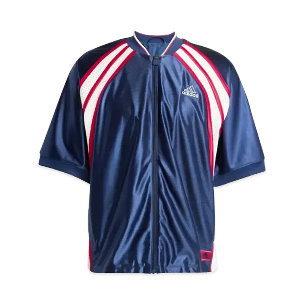 adidas Cut-Out Short Sleeve Track Top "Night Indigo"