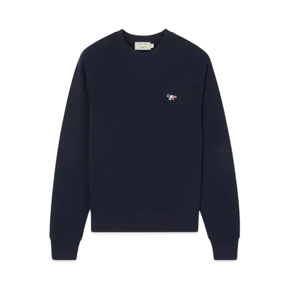 Maison Kitsune Tricolor Fox Patch Adjusted Sweatshirt "Navy"