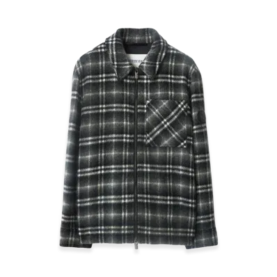 Burberry Check Wool Overshirt "Chess Black/Bass Grey"