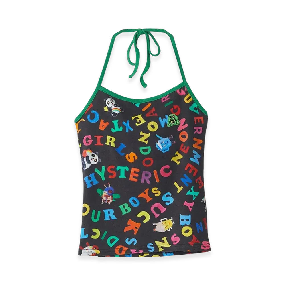 HYSTERIC GLAMOUR SNS Addiction Pattern Halter Neck "Black"