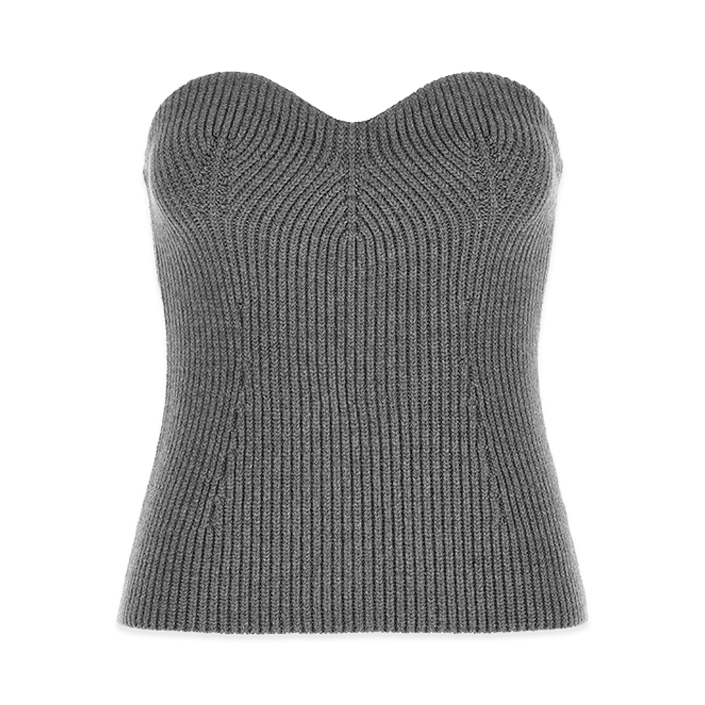 Jil Sander Women's Off The Shoulder Top "Gray"