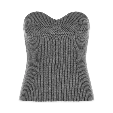 Jil Sander Women's Off The Shoulder Top "Gray"