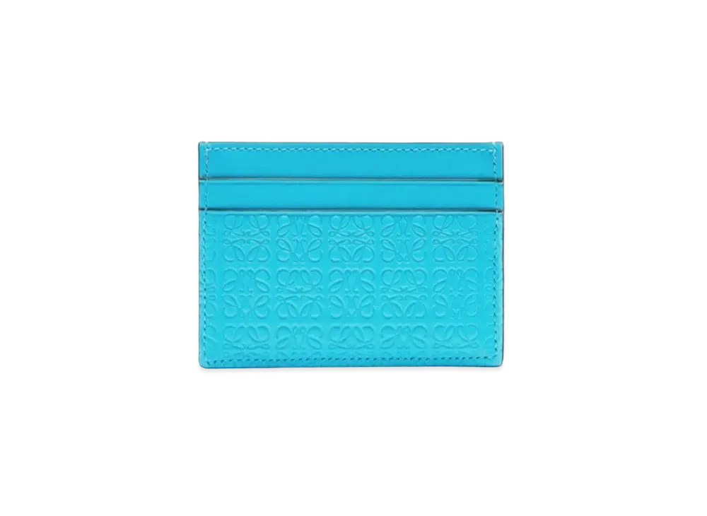 LOEWE Repeat Plain Cardholder In Embossed Silk Calfskin "Cyan"