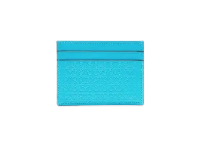LOEWE Repeat Plain Cardholder In Embossed Silk Calfskin "Cyan"
