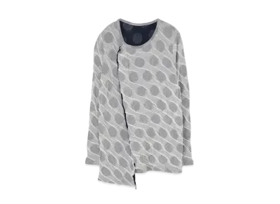 Yohji Yamamoto Y's DOT DUAL-LAYER ROUND NECK CUTTING T "Navy"