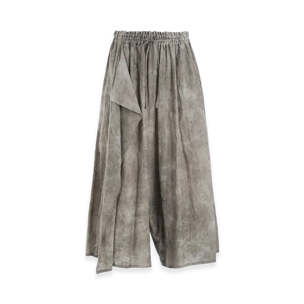 Y's Chusen Drape Flare Pants "Khaki"