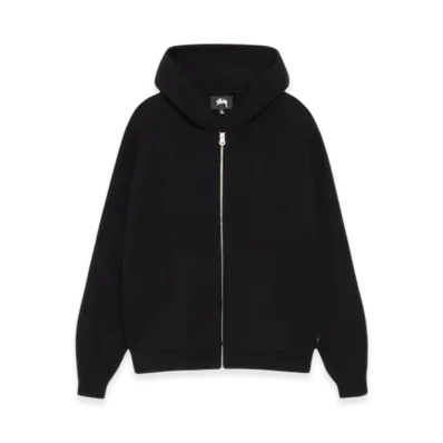 Stussy Waffle Cashmere Zip Hoodie "Black"