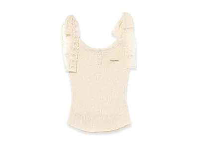 ANDMARY Women's Cotton Ribbon Tank "Ivory"