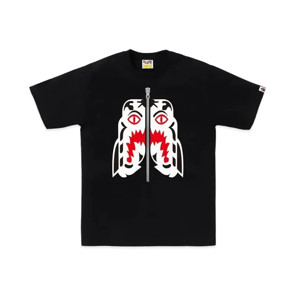 A BATHING APE White Tiger Tee "Black"