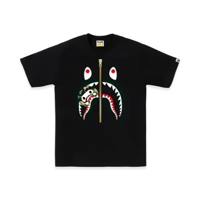 A BATHING APE ABC Camo Milo Shark Tee "Black/Green"