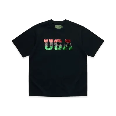 DENIM TEARS Pan-African Sequin USA Tee "Black"