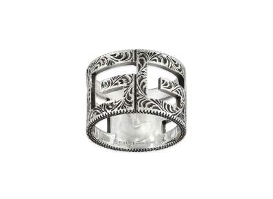 GUCCI Square G Pattern Silver Ring "Silver"