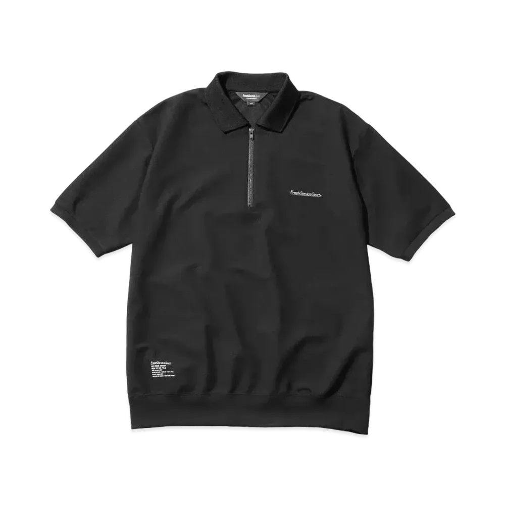 FreshServiceSport Dry Pique Jersey Neck Zip S/S Polo "Black"