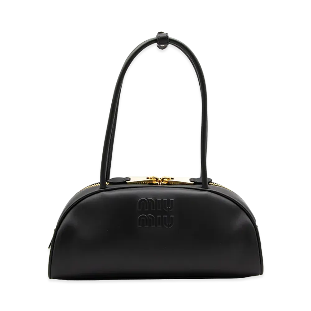 MIU MIU Women's Leather Beau Shoulder Bag "Black"