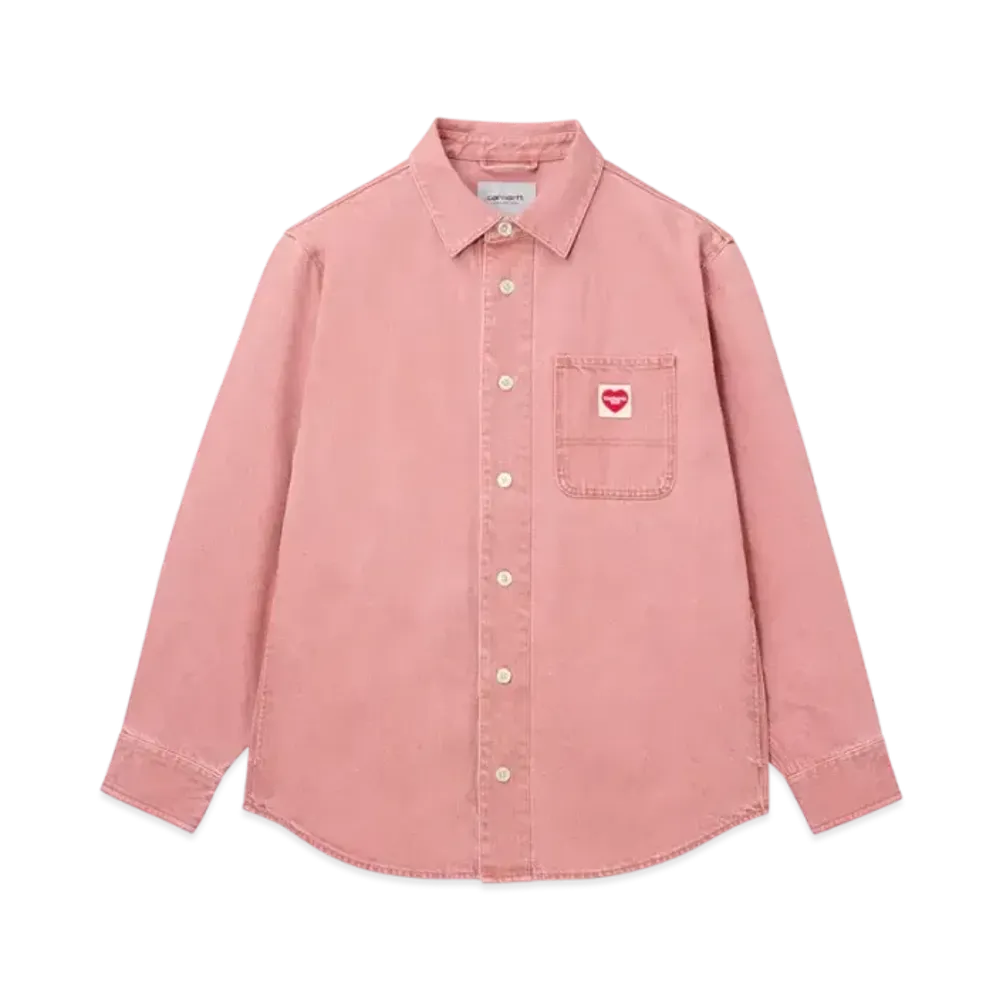 Carhartt WIP L/S Nash Shirt "Sulfur Red(Enzyme Bleach Washed)"
