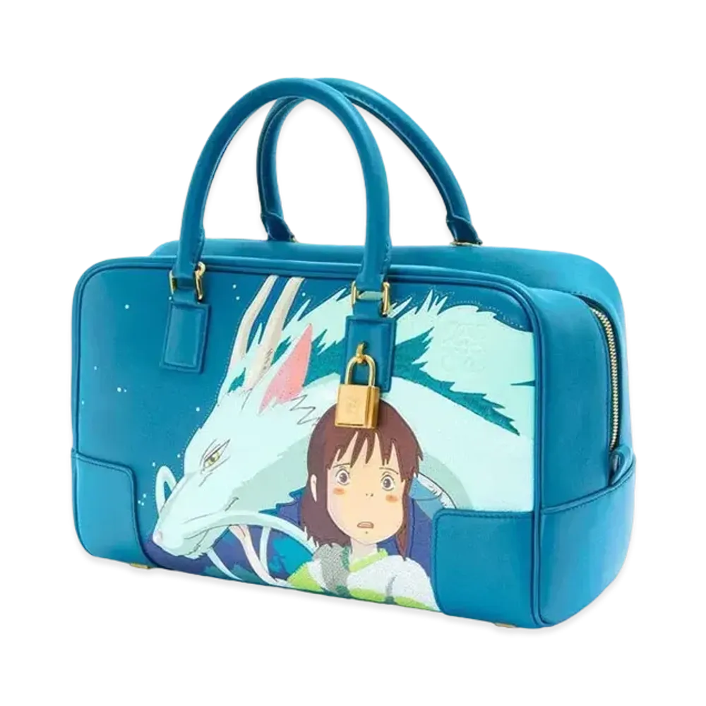 LOEWE x Spirited Away Chihiro Amazona 28 Bag In Nappa Calfskin "Lagoon Blue"