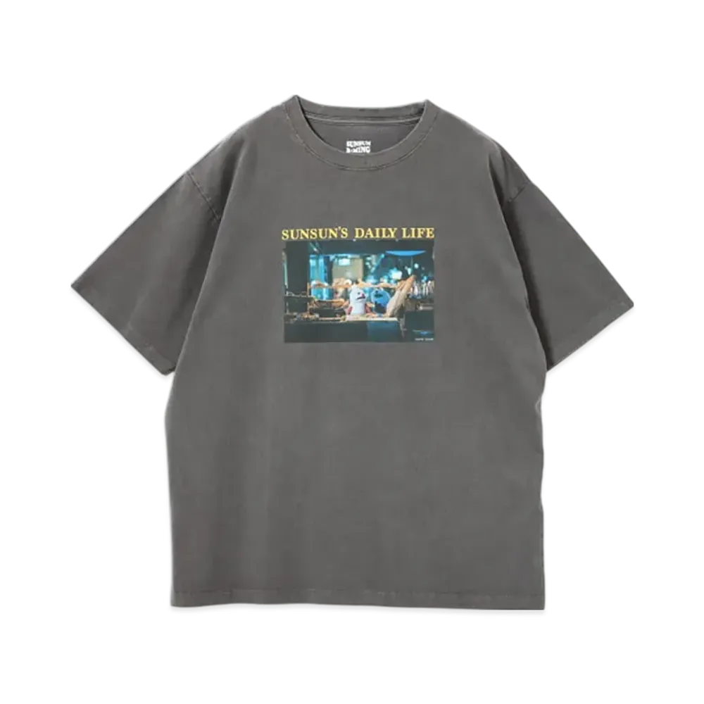 B:MING by BEAMS x PUPPET SUNSUN / Fade Photo Print T-Shirt Bread "InkBlack"