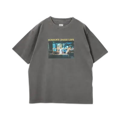 B:MING by BEAMS x PUPPET SUNSUN / Fade Photo Print T-Shirt Bread "InkBlack"