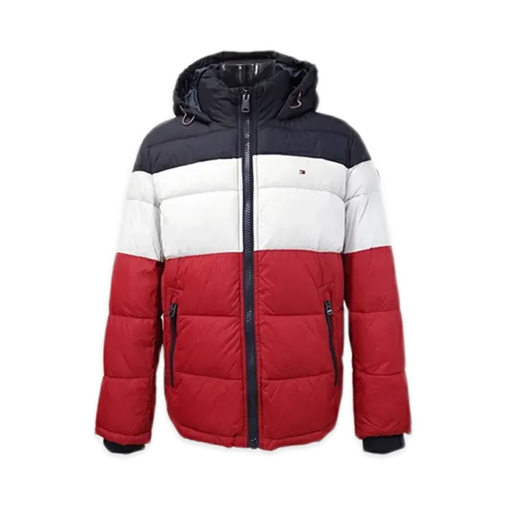TOMMY HILFIGER Nylon Hooded Puff Blouson "Tricolor"